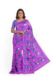 Lavender woven cotton silk saree